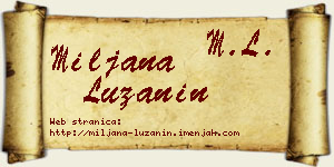 Miljana Lužanin vizit kartica
